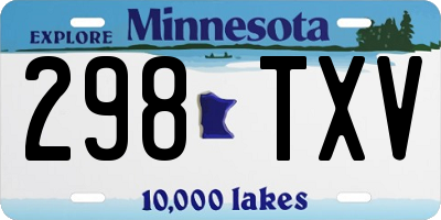 MN license plate 298TXV