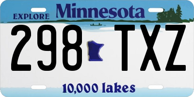 MN license plate 298TXZ