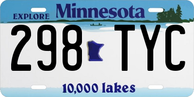 MN license plate 298TYC