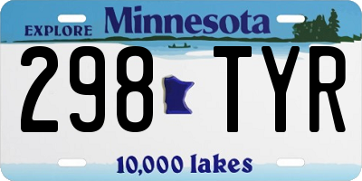 MN license plate 298TYR