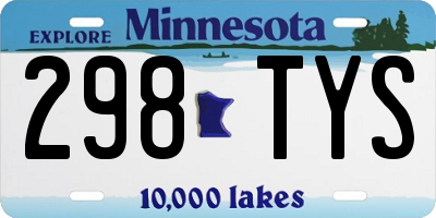 MN license plate 298TYS