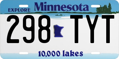 MN license plate 298TYT