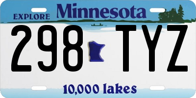 MN license plate 298TYZ