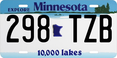 MN license plate 298TZB