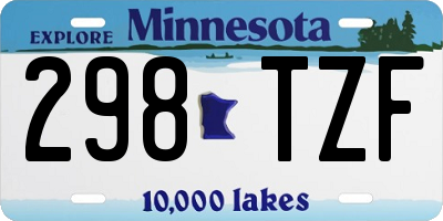 MN license plate 298TZF