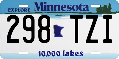 MN license plate 298TZI