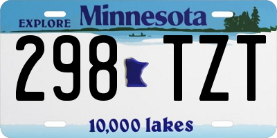 MN license plate 298TZT
