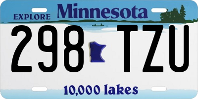 MN license plate 298TZU