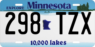 MN license plate 298TZX