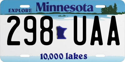 MN license plate 298UAA