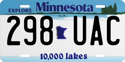 MN license plate 298UAC