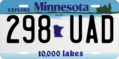 MN license plate 298UAD