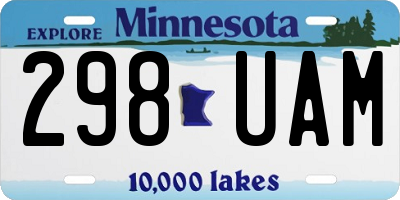 MN license plate 298UAM