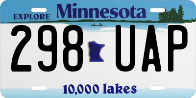 MN license plate 298UAP