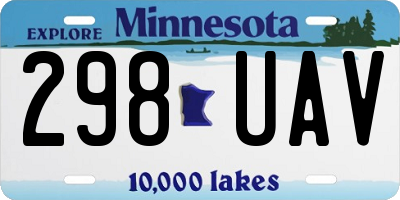 MN license plate 298UAV