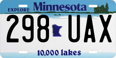 MN license plate 298UAX