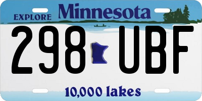 MN license plate 298UBF