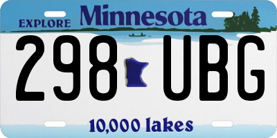 MN license plate 298UBG