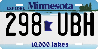 MN license plate 298UBH