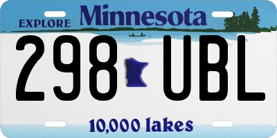 MN license plate 298UBL