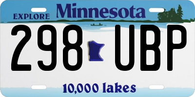 MN license plate 298UBP