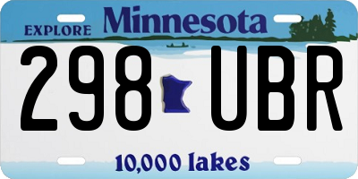 MN license plate 298UBR