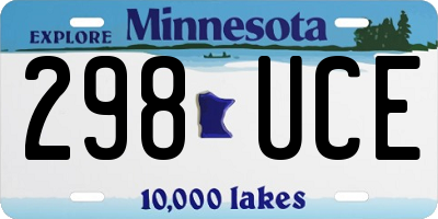 MN license plate 298UCE
