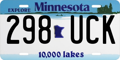 MN license plate 298UCK