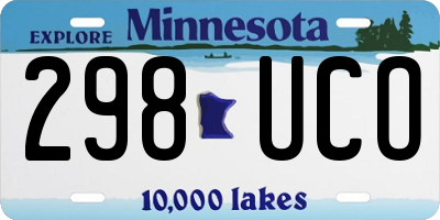 MN license plate 298UCO