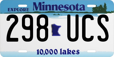 MN license plate 298UCS