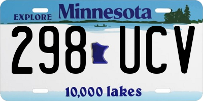 MN license plate 298UCV