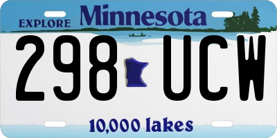 MN license plate 298UCW