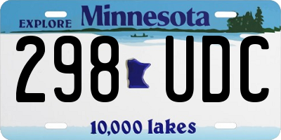 MN license plate 298UDC