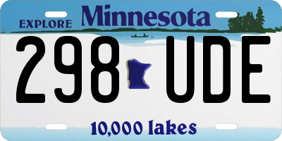 MN license plate 298UDE
