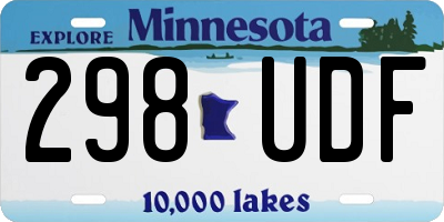MN license plate 298UDF
