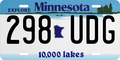 MN license plate 298UDG