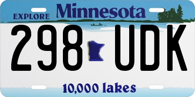 MN license plate 298UDK
