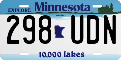 MN license plate 298UDN