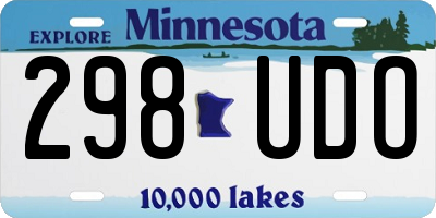 MN license plate 298UDO