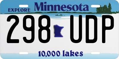 MN license plate 298UDP