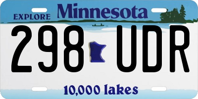 MN license plate 298UDR