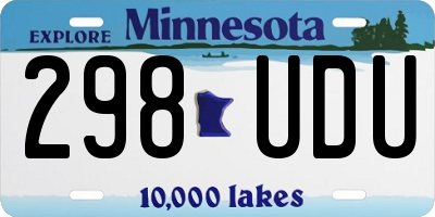 MN license plate 298UDU