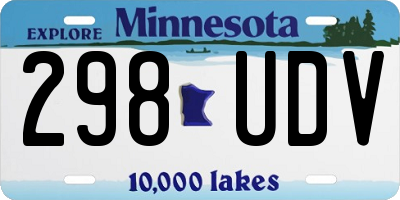 MN license plate 298UDV