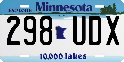 MN license plate 298UDX