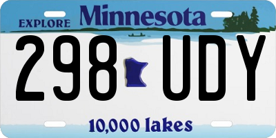 MN license plate 298UDY
