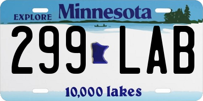 MN license plate 299LAB