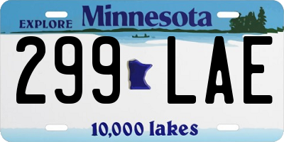 MN license plate 299LAE