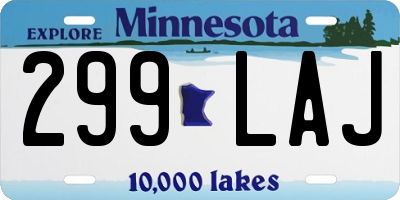 MN license plate 299LAJ