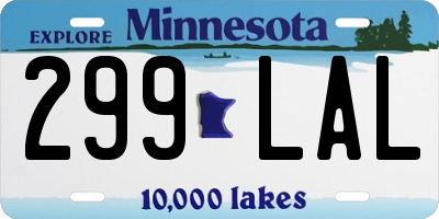 MN license plate 299LAL