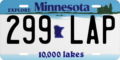 MN license plate 299LAP